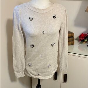 Tommy Hilfiger Cream Sweater with Beaded Details Size M